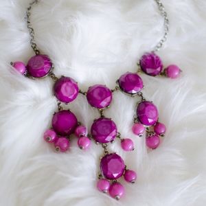 J. Crew fuchsia bubble necklace